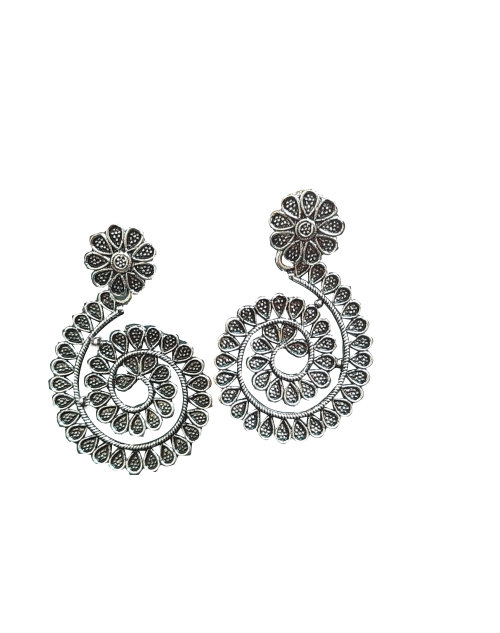  Oxidised Silver Drop Earrings For Traditional, Occasional Oxidised Drop Earrings for Womens (JEOD100201)