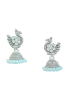 Oxidised Silver Peacock Drop Earrings For Traditional, Occasional Oxidised Drop Earrings for Womens (JEOD100202)