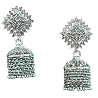 Oxidised Silver Drop Earrings For Traditional, Occasional Oxidised Drop Earrings for Womens (JEOD100203)