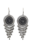Oxidized Black Beads Light Weight Earring Tassel Drop Earring for Traditional, Occasional Silver Tassel Drop Earrings ( JEOD100219) Silver, black & Silver Beads
