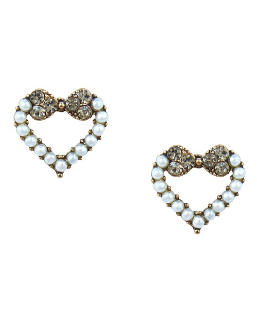 Korean Made Cubic Zirconia Heart Dailywear Stud Earring For Women (KDAJESS111809)