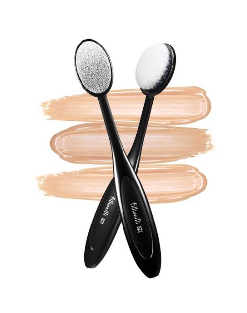 Duorime New 7pcs Black Oval Toothbrush Makeup Brush Set Cream