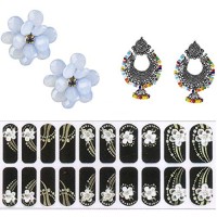 Lootkabazaar Korean Made Cubic Zirconia Stylish Dailywear Stud Earring Valentine Free Gift Combo For Women (Pack Of 3) (KHKJEGS111857)