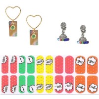 Lootkabazaar Korean Made 14K Gold Plated Cubic Zirconia Heart Drop Earring Valentine Free Gift Combo For Women (Pack Of 3) (KKGJDEG111829C29)