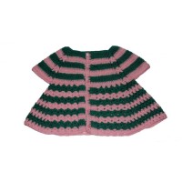  Handmade Woolen Baby Sweaters Pink-Green Frock